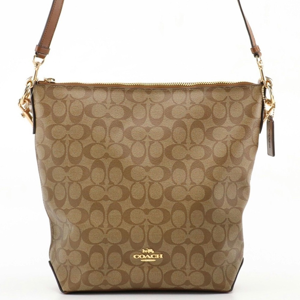 COACH SIGNATURE COATED CANVAS AND LEATHER ABBY 2 WAY BAG